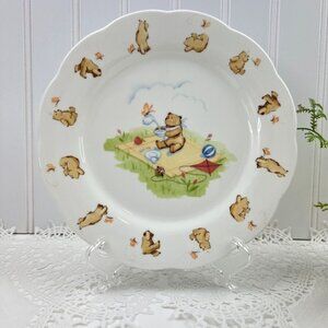 Noritake Busy Bear Childs Plate Bone China Picnic Bears 8" Springtime